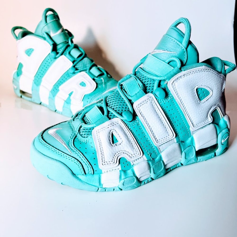 Nike Air More Uptempo GS Island Green Mint Style 415082-300 Size 4.5Y Women 6